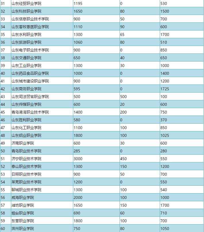 图片[1]-2021年山东高职单招院校名单公布！附招生计划-高考100-上淘有品虚拟资源下载
