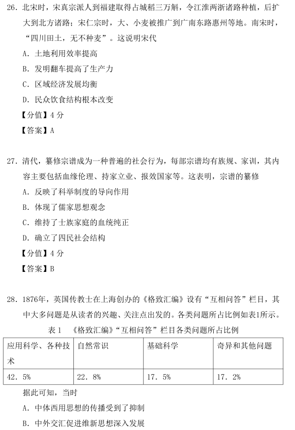 图片[11]-2020年全国一卷文综高考试卷真题及答案参考-高考100-上淘有品虚拟资源下载
